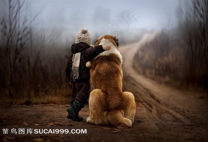 可爱宝宝和狗狗图片