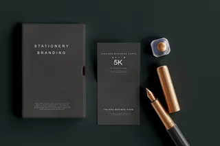 高端暗黑文具类文创VI样机模板
