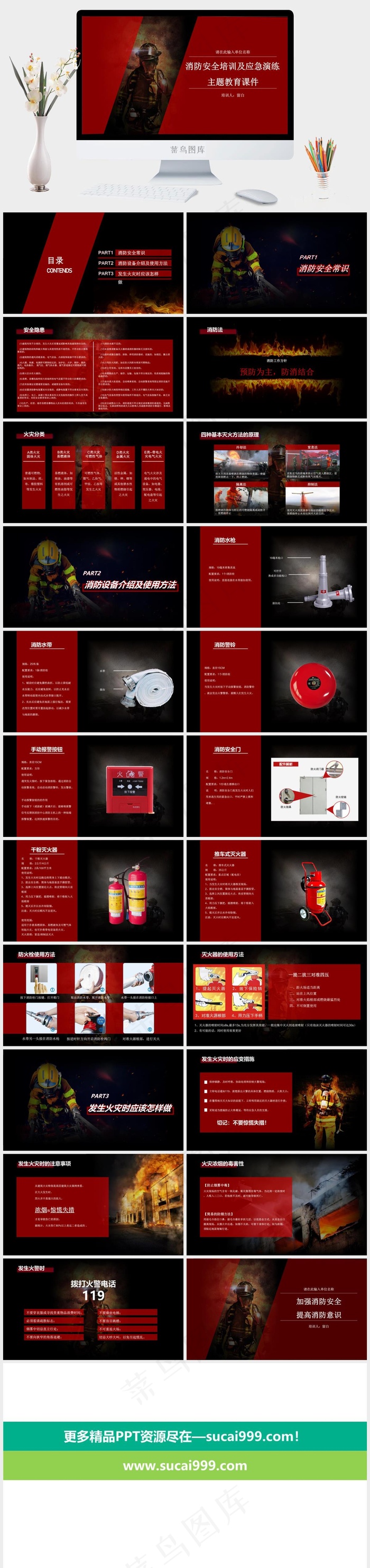 消防安全培训及应急演练ppt模版