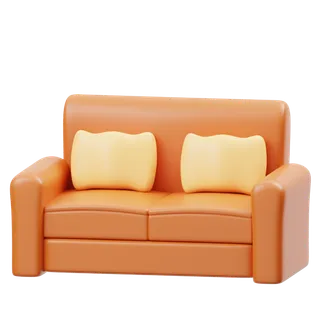 沙发棕色家具png素材