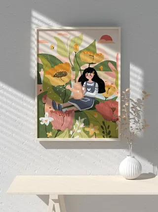 绿色创意公益植树节卡通312保护环境宣传插画