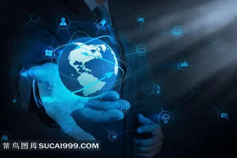商务人士手托蓝色地球 商务人士手托蓝色地球