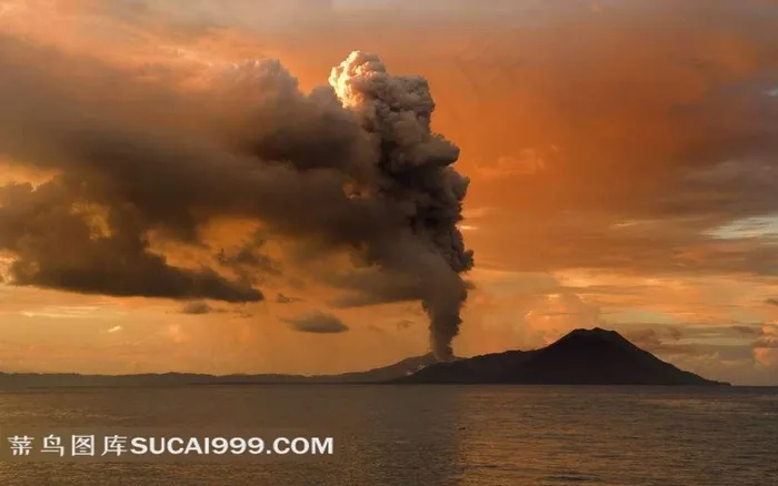 火山爆发摄影素材