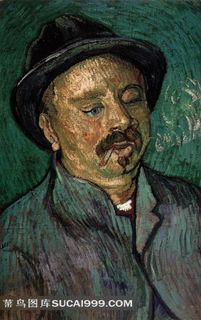 梵高油画——抽烟的中年男子