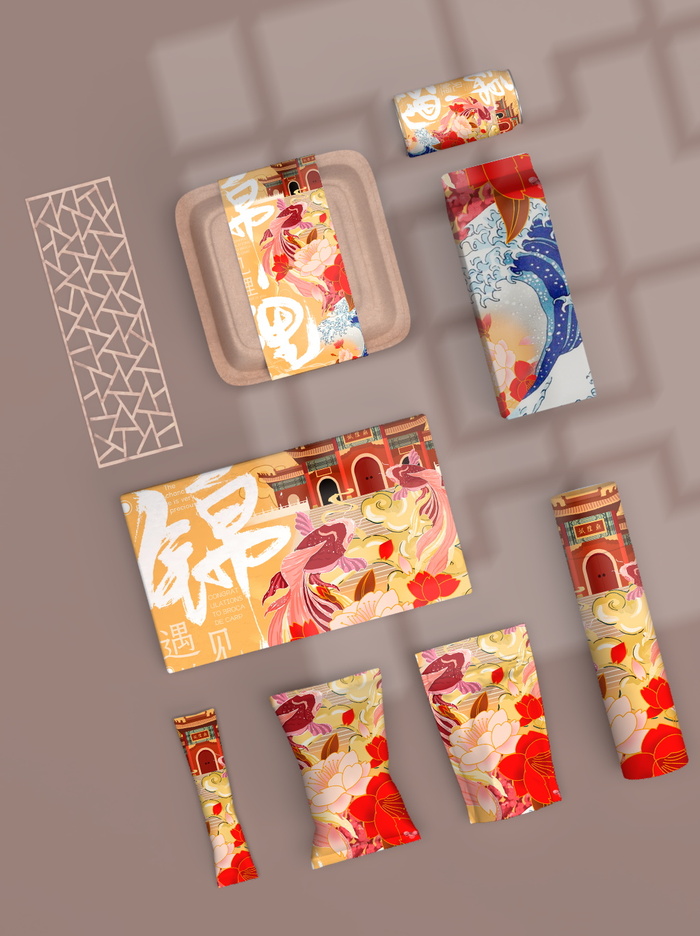 中国风国潮新春春节包装样机模板