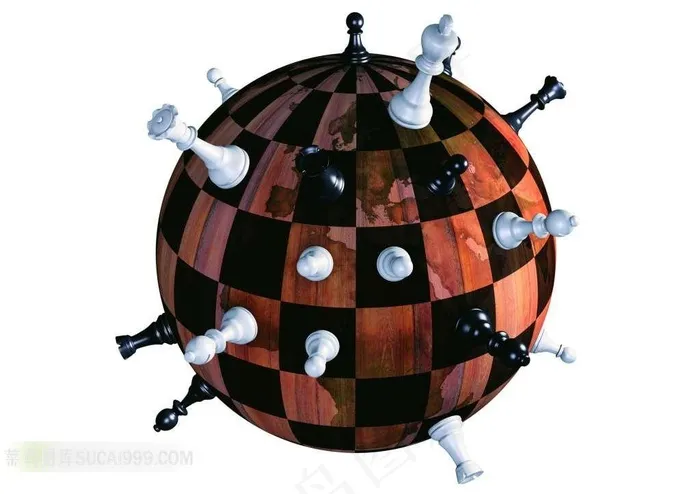 创意3D国际象棋地球素材