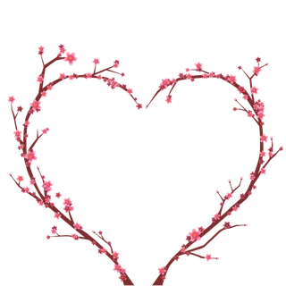 花枝花边框春天矢量素材