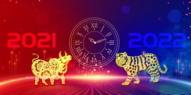 2022年会主题背景墙PS模板企业春节晚会舞台背景LED图片设计素材