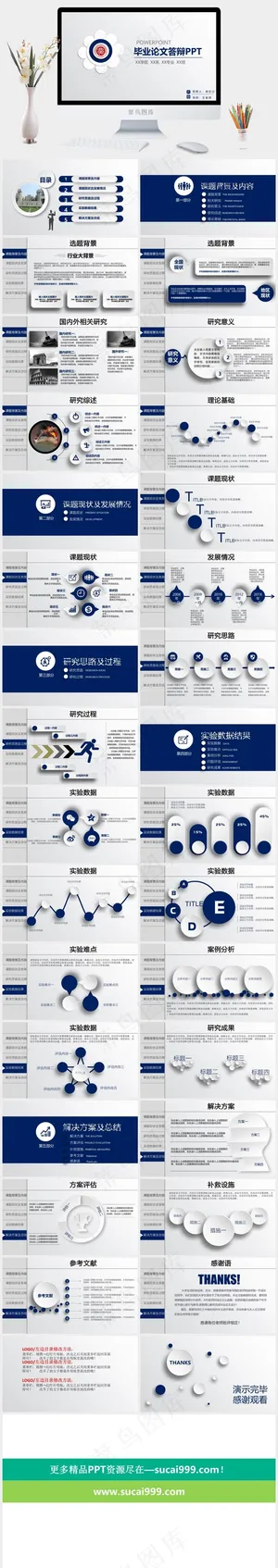 蓝色开题报告PPT毕业论文答辩动态PPT模板预览图