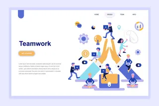 2.5D扁平化卡通商务办公科技感UI网页banner设计AI矢量EPS素材