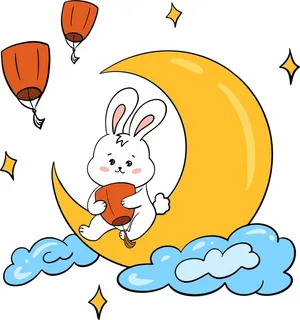 灯笼兔子兔年卡通