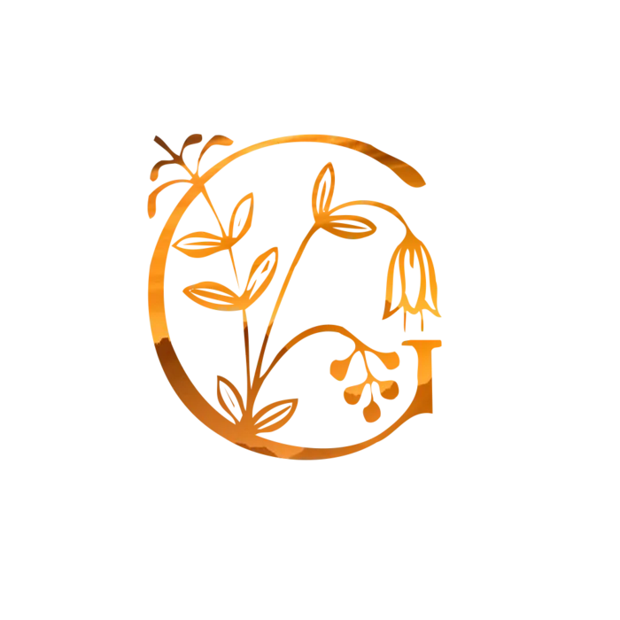 字母G金黄色插画海报