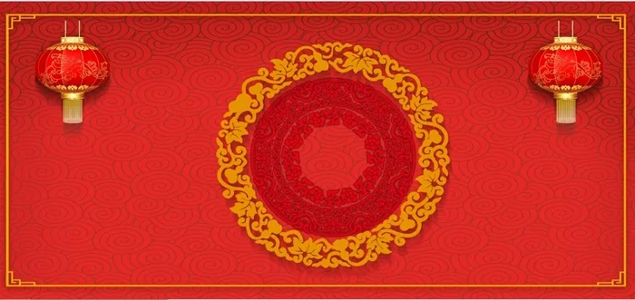 灯笼新年背景风景psd模版下载