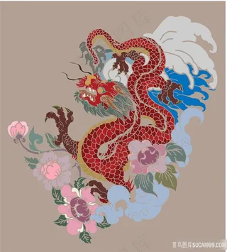 龙相斗龙腾虎跃高清挂画壁纸高分辨率打印喷绘素材