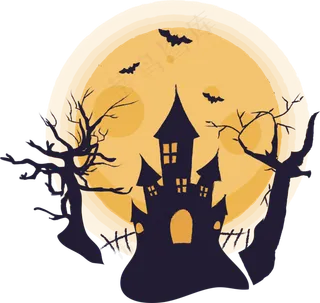 万圣节节日卡通素材城堡