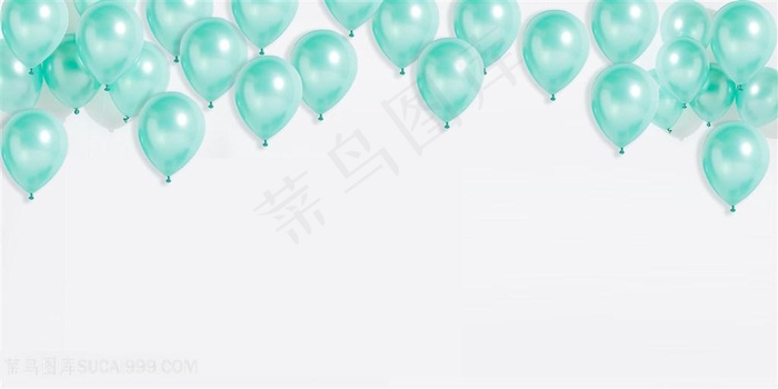 蓝绿色气球背景
