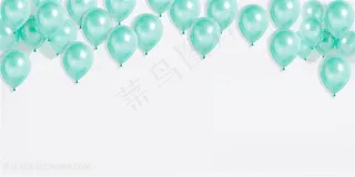 蓝绿色气球背景