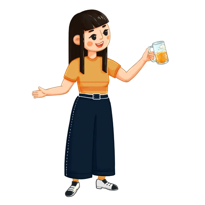 时尚啤酒节干杯庆祝人物元素插画 
