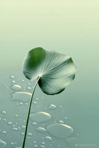 荷叶节气水滴宁静背景图