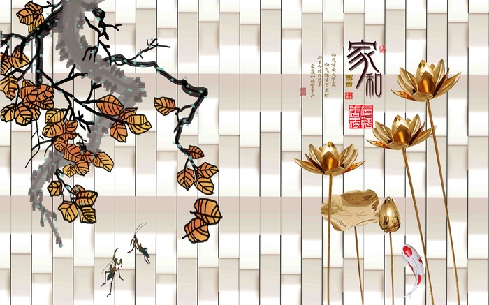 新中式背景墙