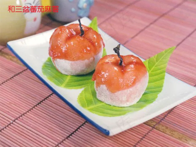 番茄麻薯美食元素菜品psd模版下载