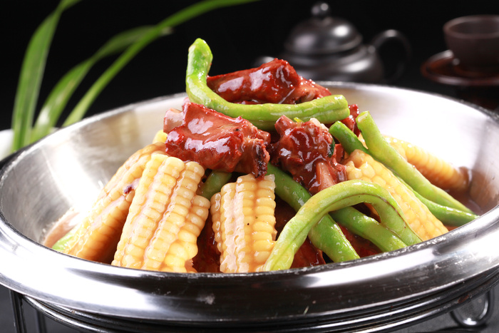 玉米龙豆焖香排 (3)