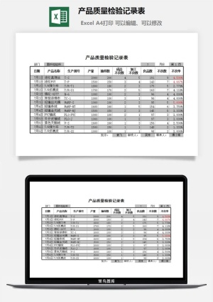 产品质量检验记录表excel模板