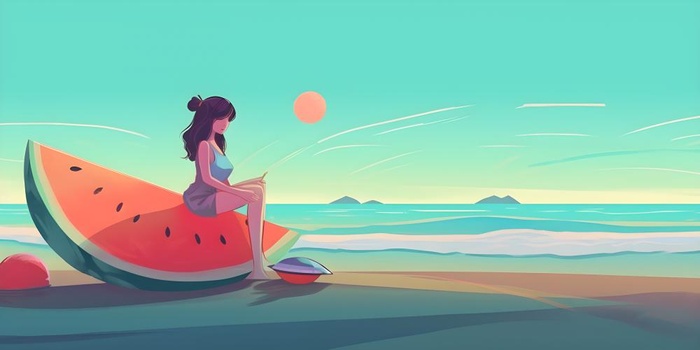 夏日海边沙滩背景