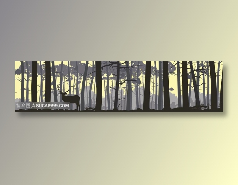 唯美树林麋鹿高清装饰画