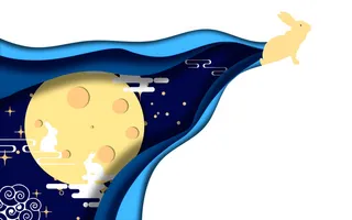 中秋国庆月亮插画海报背景4