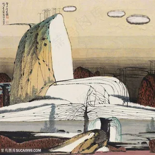 薛亮水墨画水墨山脉艺术挂画 薛亮水墨画水墨山脉艺术挂画