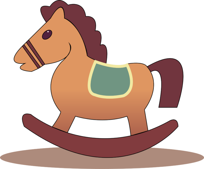 木马玩具剪贴画儿童节幼儿园插画