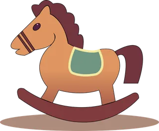 木马玩具剪贴画儿童节幼儿园插画