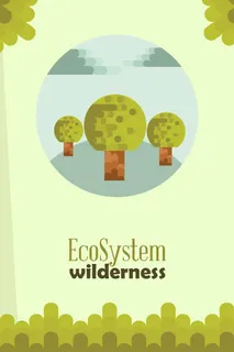 自然风景动物植物扁平矢量插画