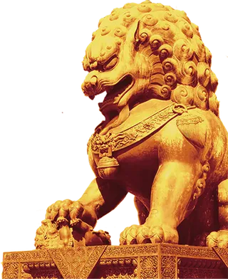 大狮子金色威武素材免扣装饰