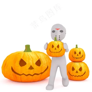 万圣节3D南瓜小人图片