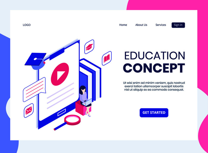 扁平化人物场景办公互联网等距ai矢量设计网页海报UI素材插画