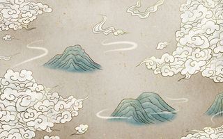 中国风复古国潮神话敦煌插画图案纸纹理肌理背景PSD设计模板素材