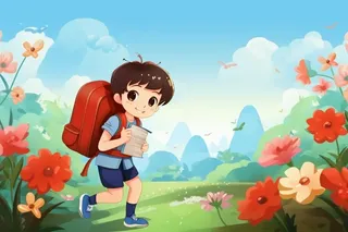 开学学习学生儿童草地背景
