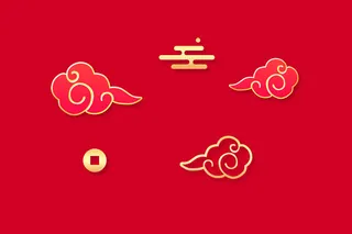 中国风古典传统图案边框纹理祥云灯笼装饰线条PSD背景素材