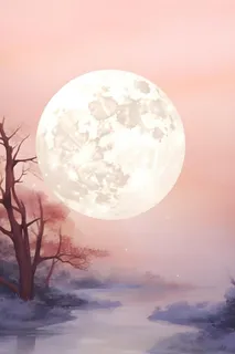 简约极简渐变月亮背景