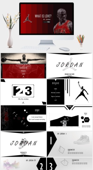 篮球运动品牌Jordan乔丹PPT模板