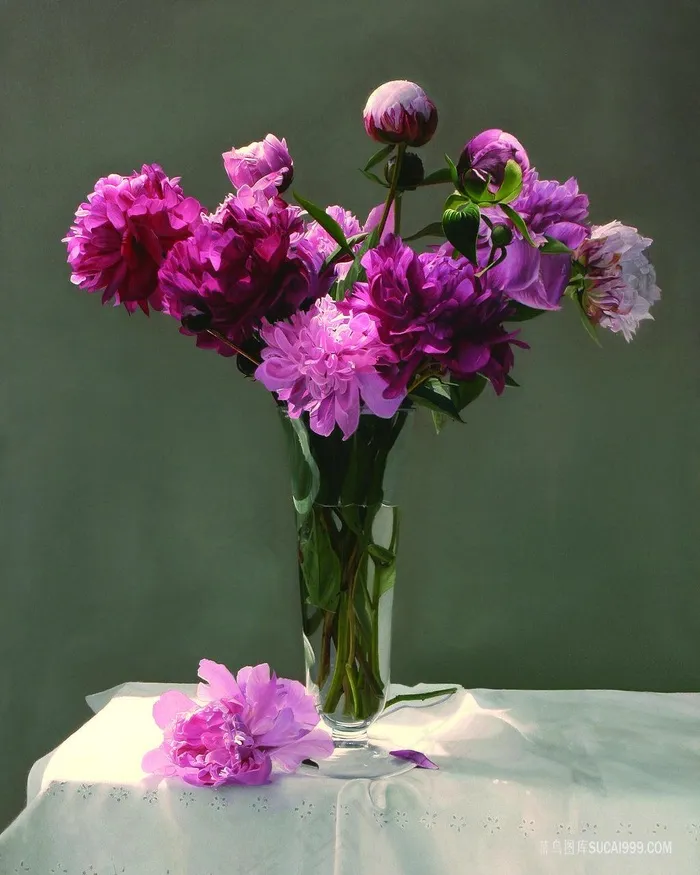 静物唯美花卉花瓶油画