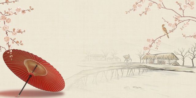 中国风传统水墨古风古典展板边框工笔画PS海报背景平面设计素材