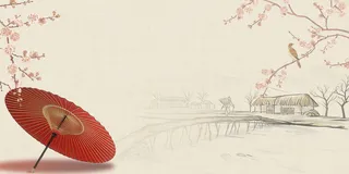 中国风传统水墨古风古典展板边框工笔画PS海报背景平面设计素材