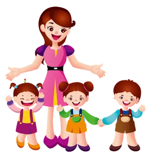 老师与儿童卡通简笔少儿兴趣班