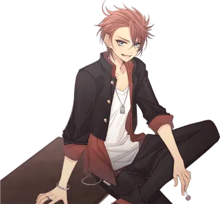 蹲坐男生卡通素材简笔