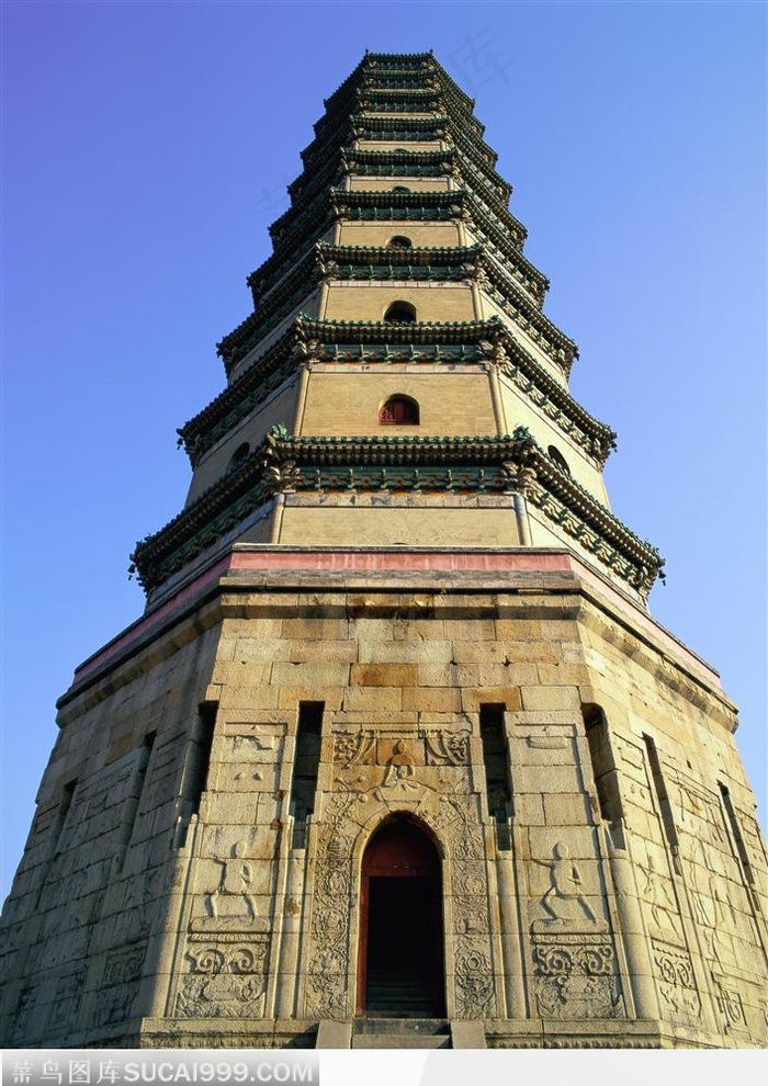宝塔建筑-仰视下的宝塔