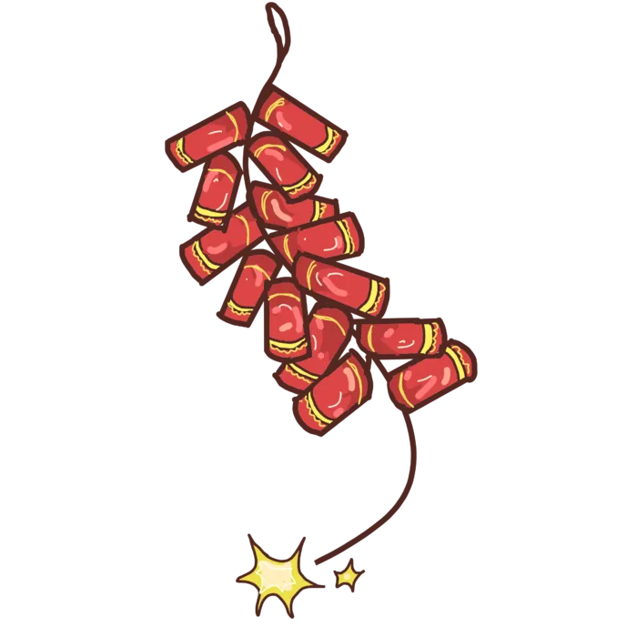 红色烟花爆竹免扣素材