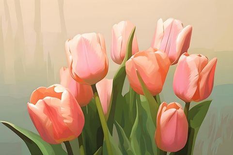 唯美淡雅清新郁金香背景